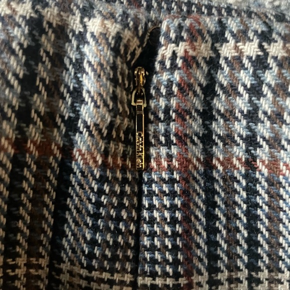Calvin Klein brown and blue tweed faux wrap skirt | Size 18 - Picture 6 of 8